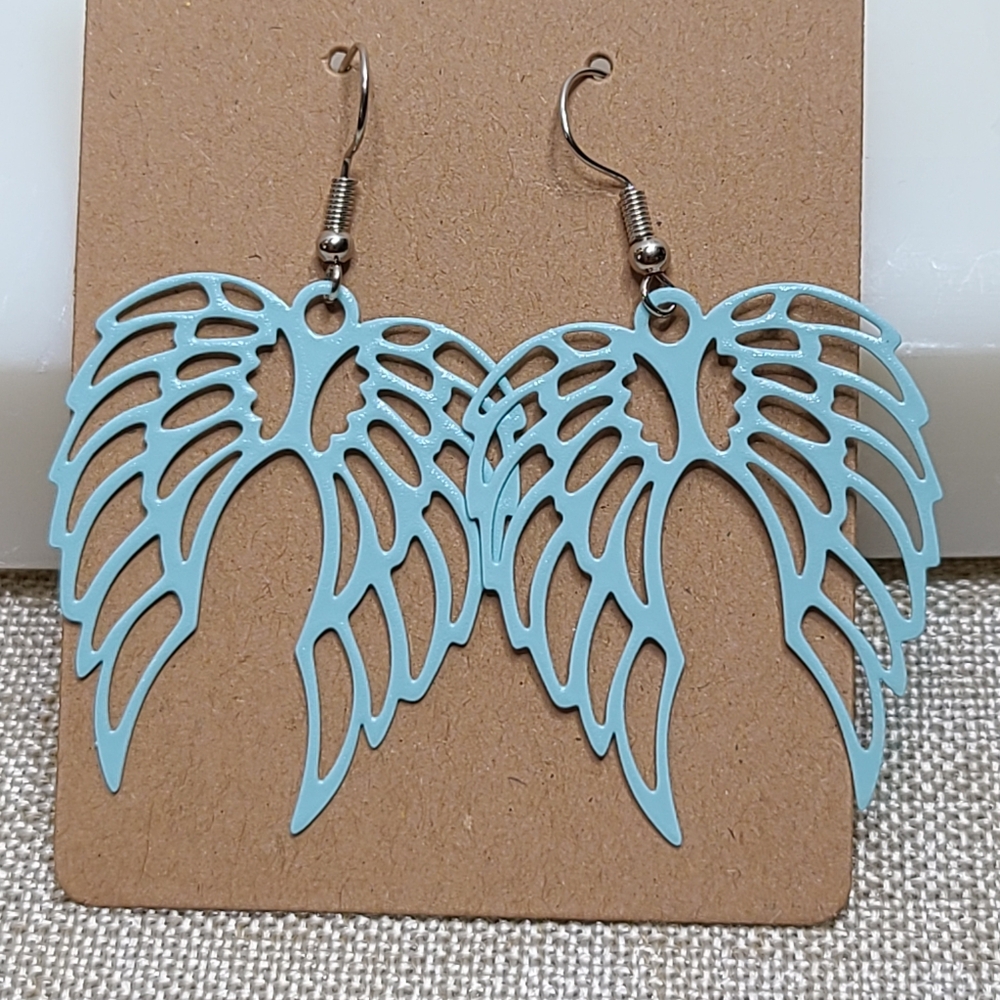 25-1 Blue Angel Wing Earrings